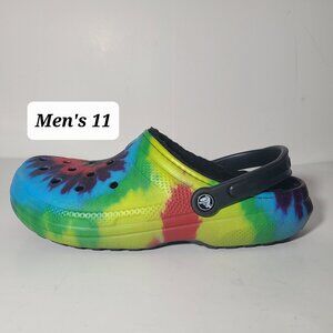 Crocs Tie Dye Fleece Lined Men's Clogs Size 11 VGUC
